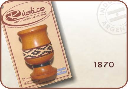 Mate algarrobo c/cuero