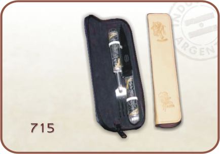Pu�al y ten. c/estuche de cuero