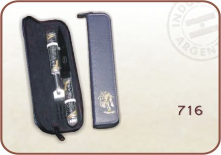 Pu�al y ten. c/estuche simil cuero