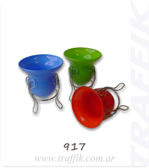 Mate vidrio color c/pie